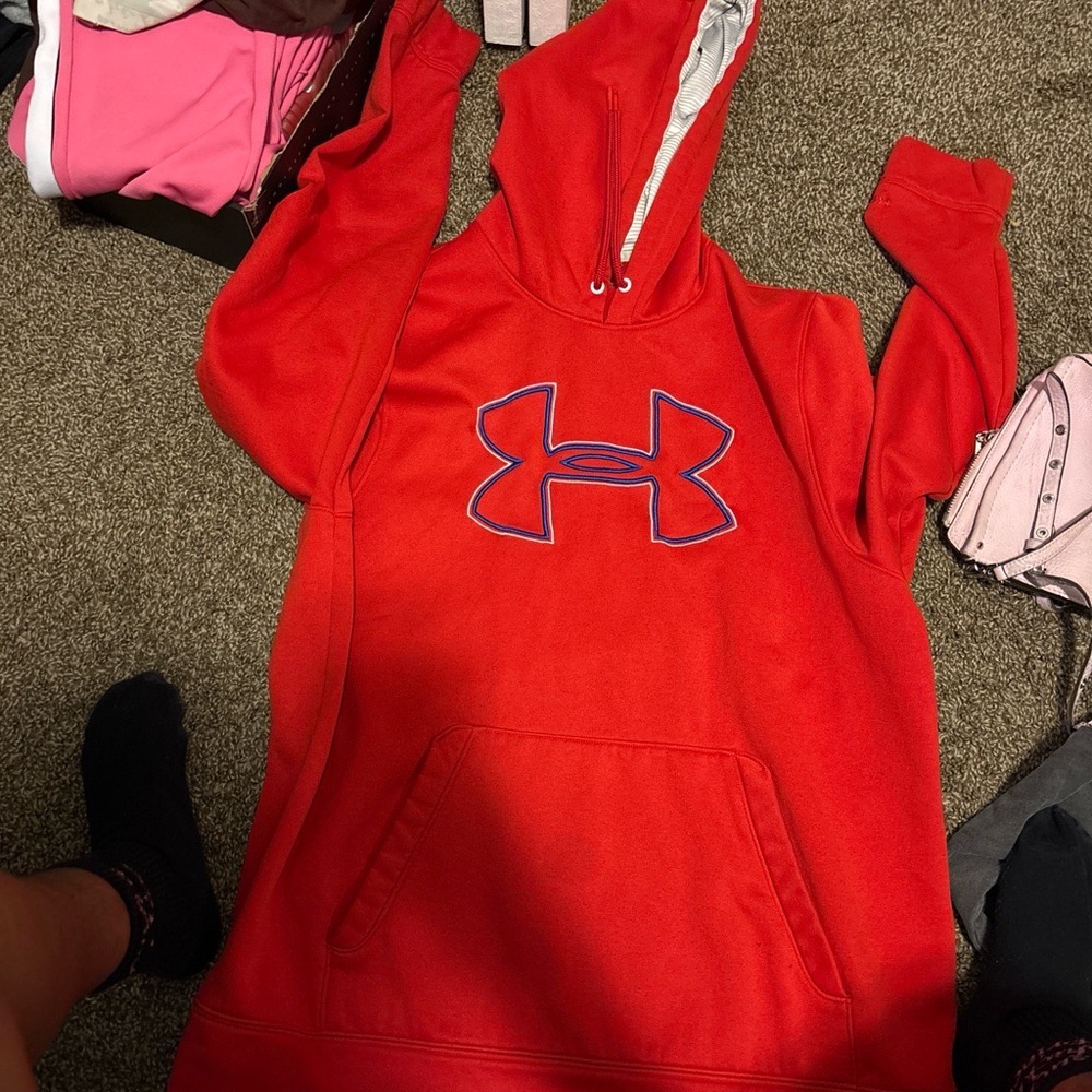 LG Red Hoodie with White Lined Hood